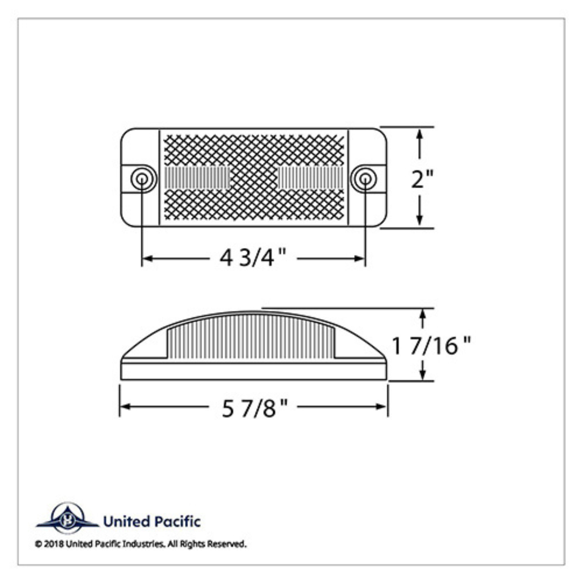 16 LED Rectangular Clearance / Marker Light | Reflex Lens | Red | United Pacific