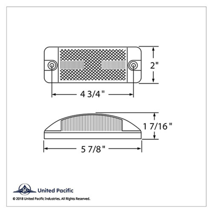 16 LED Rectangular Clearance / Marker Light | Reflex Lens | Red | United Pacific