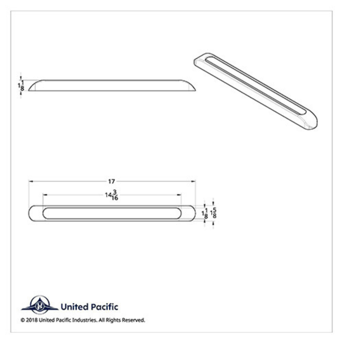 17″ LED Light Bar Bezel | Chrome Finish | For 11-LED Bars 38469 and 38470 | United Pacific
