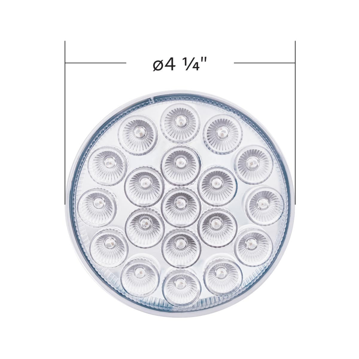 19 LED 4″ Round Double Fury Light | Stop &amp; Turn | Red &amp; White LED Clear Lens | United Pacific