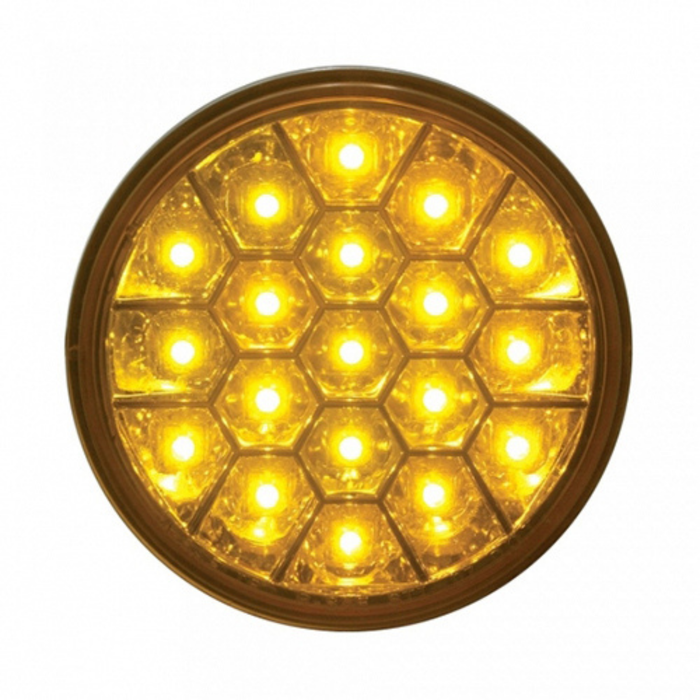 19 LED 4″ Round Reflector Light | Amber LED | Amber Lens | United Pacific
