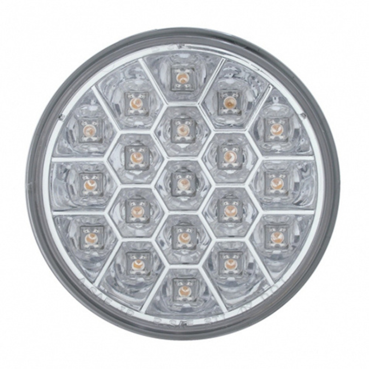 19 LED 4″ Round Reflector Light | Amber LED | Clear Lens | United Pacific
