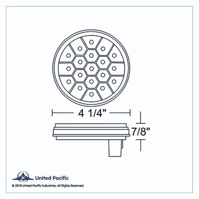 19 LED 4″ Round Reflector Light | Amber LED | Clear Lens | United Pacific