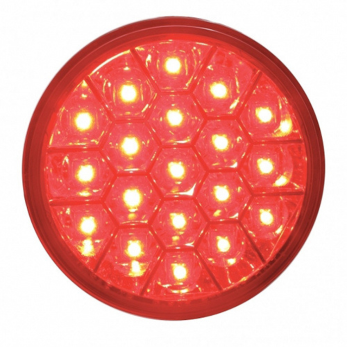 19 LED 4″ Round Reflector Light | Red LED | Red Lens | United Pacific