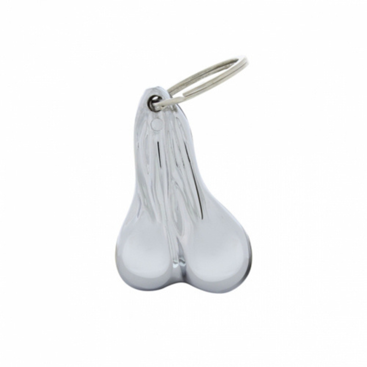 2-1/2 Inch Die-Cast Low-Hanging Balls Keychain | Chrome Finish | United Pacific