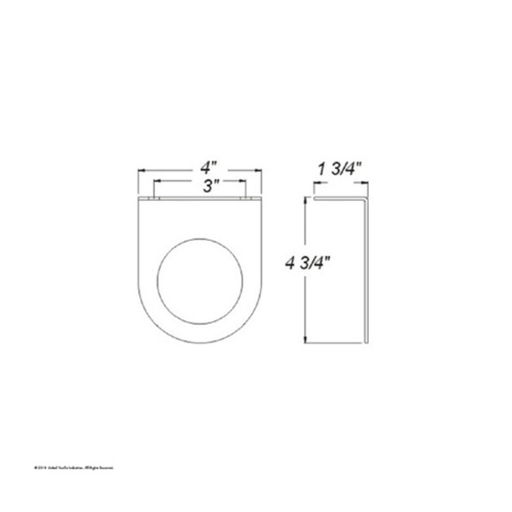 2-1/2" Black Light Bracket with Flange | 1 Hole | Stainless Steel | United Pacific