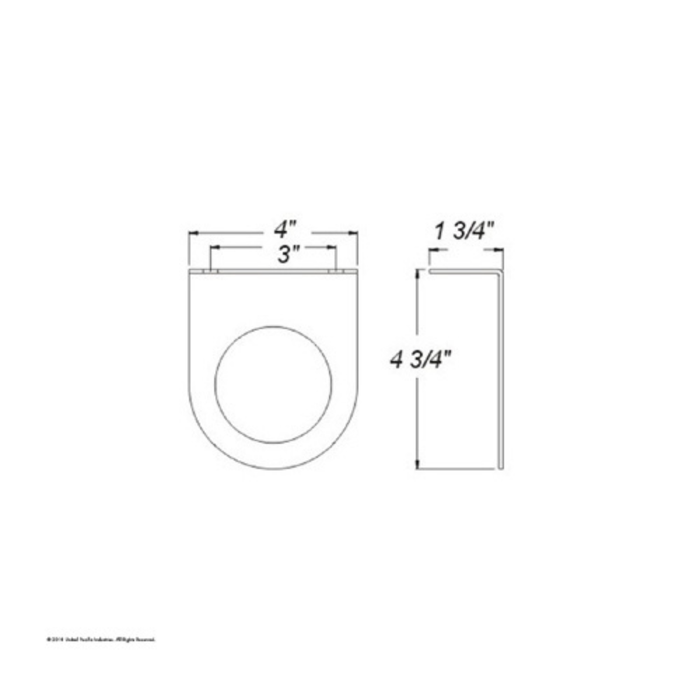 2-1/2" Black Light Bracket with Flange | 1 Hole | Stainless Steel | United Pacific