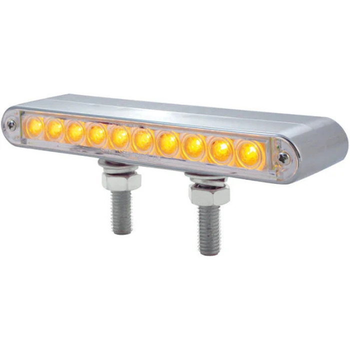 20 LED 6-1/2" Double Face Light Bar | Clear Lens Amber & Red LED | United Pacific