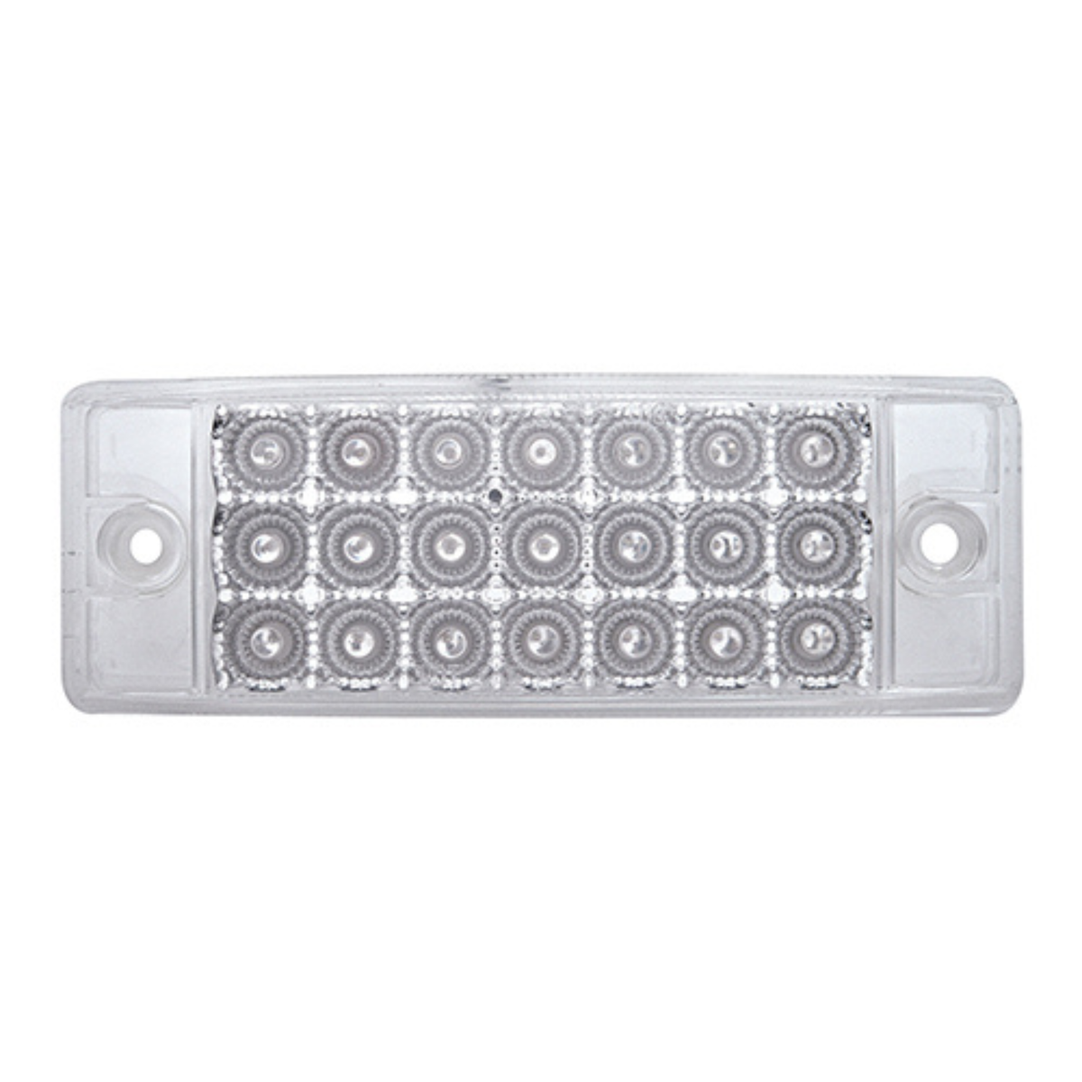21 LED Reflector Rectangular Light (Clearance Marker) | Amber LED | Clear Lens | United Pacific