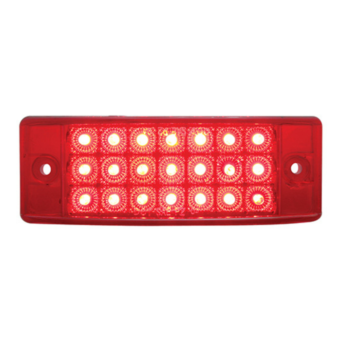 21 LED Reflector Rectangular Light (Clearance Marker) | Red LED | Red Lens | United Pacific