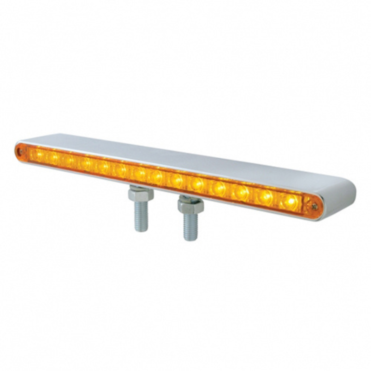 28 LED 12″ Double Face Light Bar | Amber Red LED | Chrome Housing | United Pacific