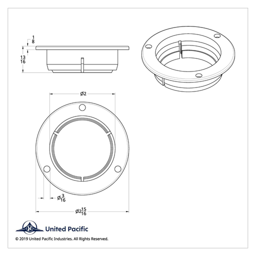 2″ Mounting Bezel | Chrome Plastic | United Pacific