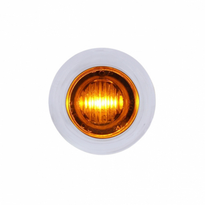 3 LED 3/4″ Mini Light with Bezel | Amber LED Amber Lens | United Pacific