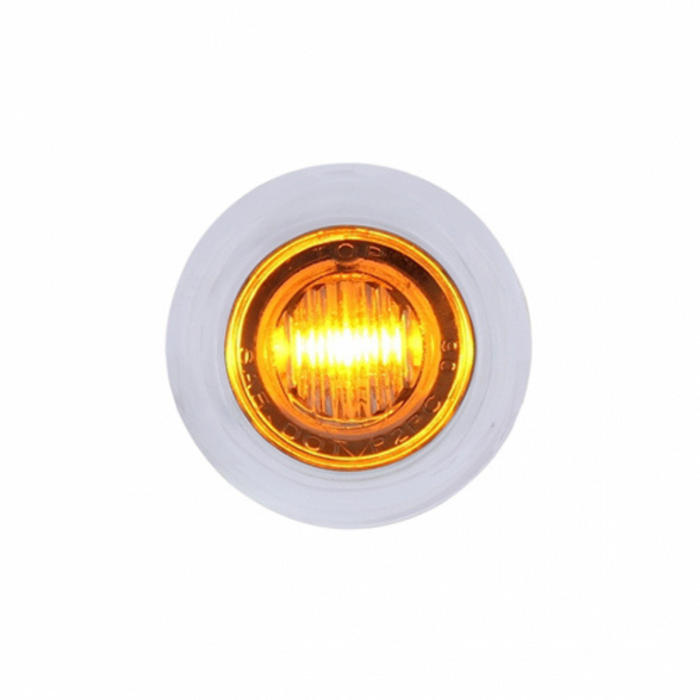 3 LED 3/4″ Mini Light with Bezel | Amber LED Clear Lens | United Pacific