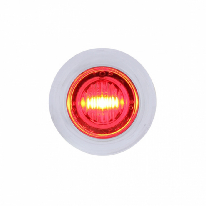 3 LED 3/4″ Mini Light with Bezel | Red LED Clear Lens | United Pacific