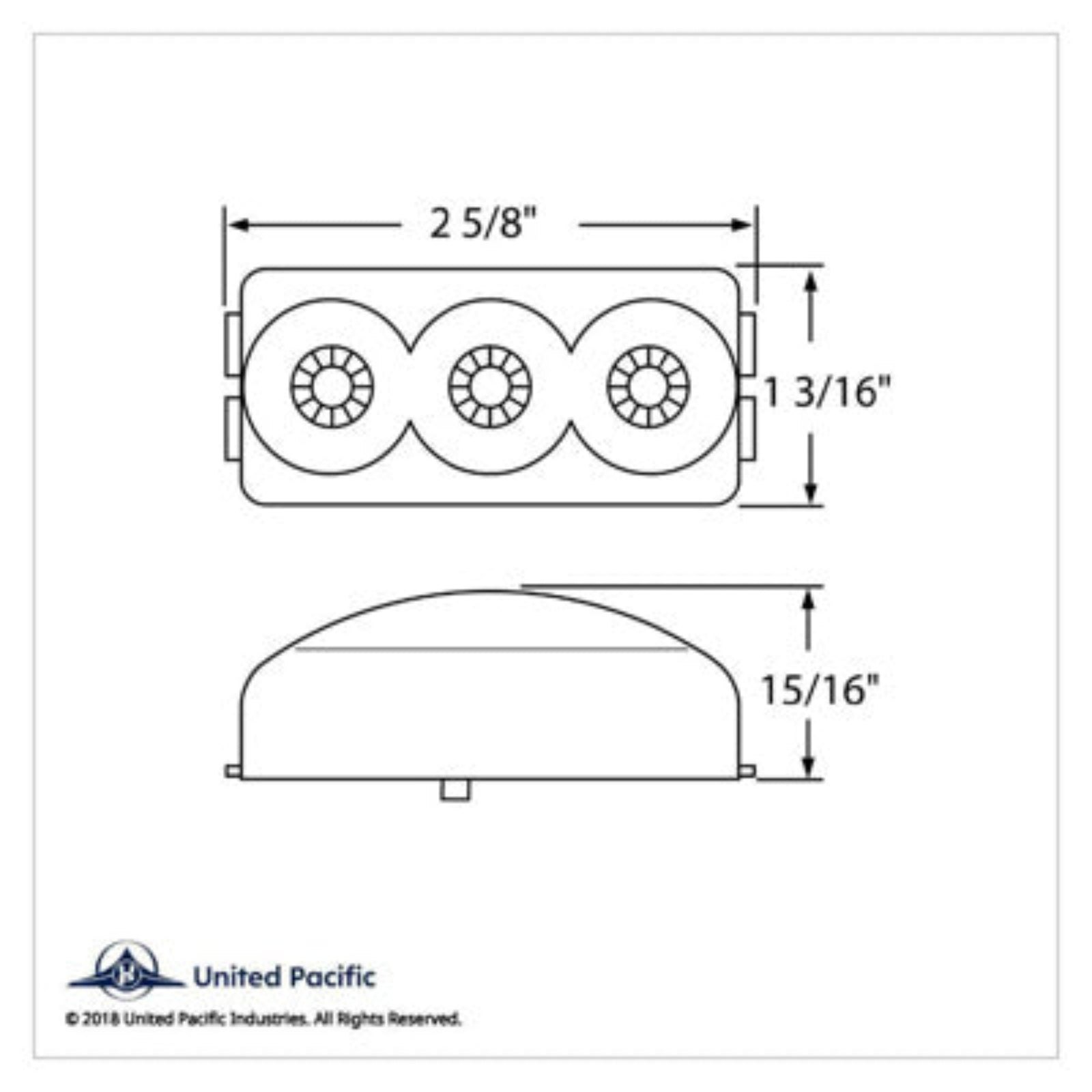 3 LED Reflector Light Clearance Marker | United Pacific