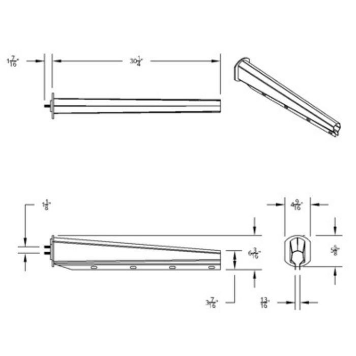 30 Inch Chrome Heavy Duty Mud Flap Hangers | 1-1/8 Inch Bolt Pattern | Competition Series | United Pacific