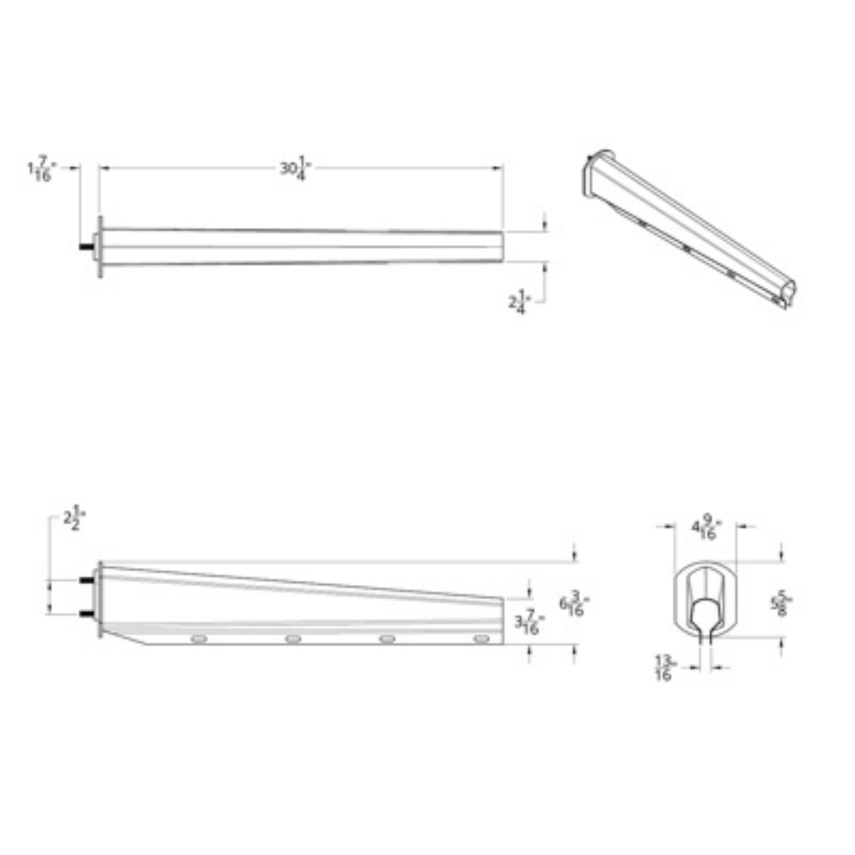 30 Inch Chrome Heavy Duty Mud Flap Hangers | 2-1/2 Inch Bolt Pattern | Competition Series | United Pacific