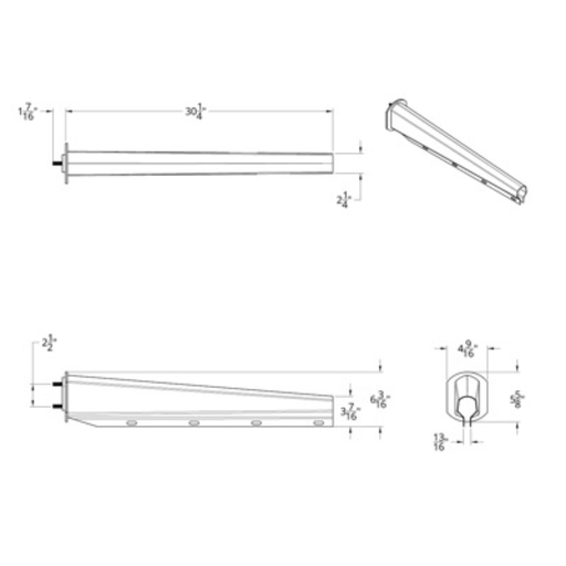 30 Inch Chrome Heavy Duty Mud Flap Hangers | 2-1/2 Inch Bolt Pattern | Competition Series | United Pacific