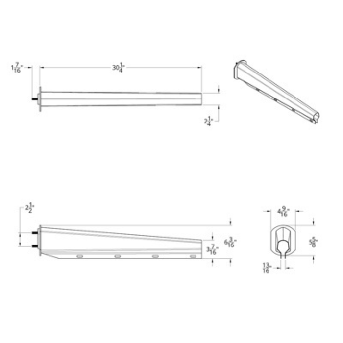 30 Inch Chrome Heavy Duty Mud Flap Hangers | 2-1/2 Inch Bolt Pattern | Competition Series | United Pacific
