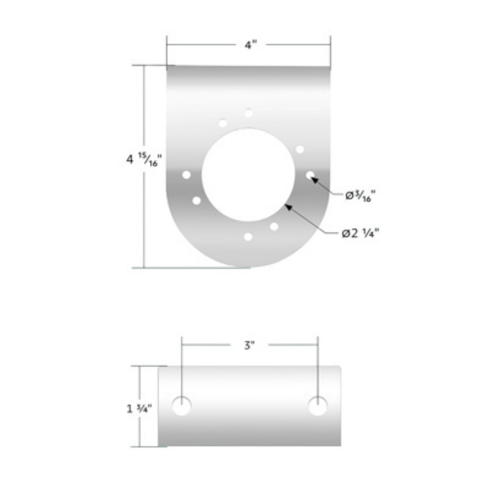 304 Stainless Steel Light Bracket | Single 3" Light Mount | United Pacific