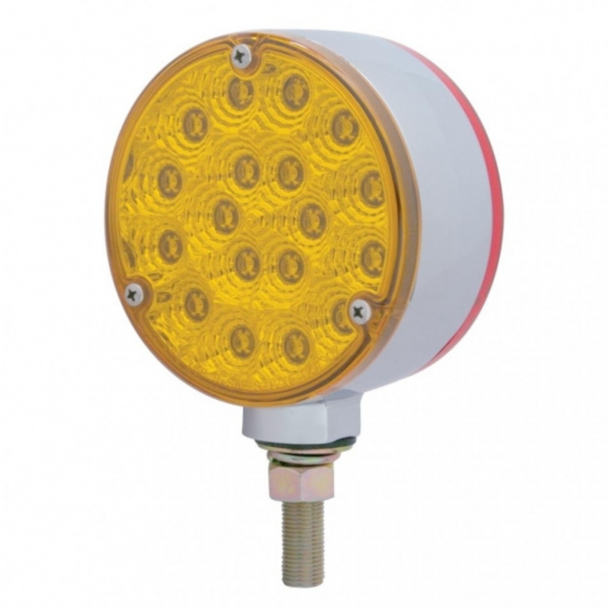 36 LED Reflector Double Face Turn Signal Light | Amber and Red Lens | Chrome Housing | United Pacific