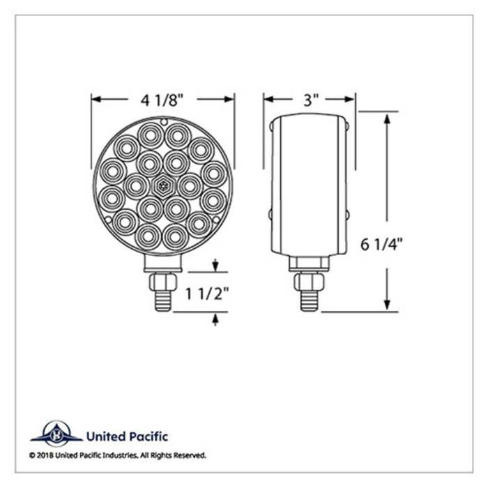 36 LED Reflector Double Face Turn Signal Light | Clear Lens | Chrome Housing | United Pacific