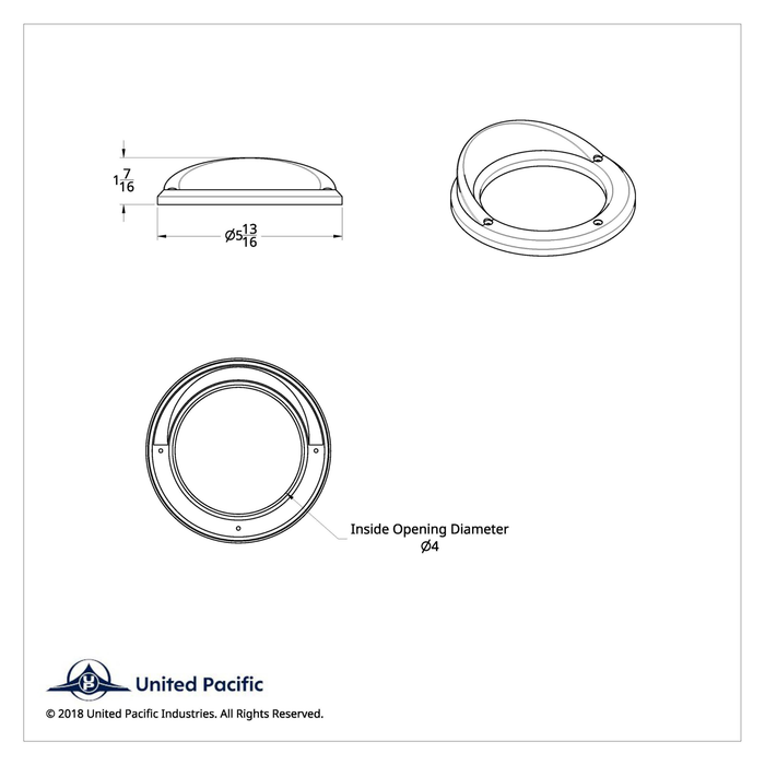 4 Inch Chrome Light Bezel | Visor | United Pacific