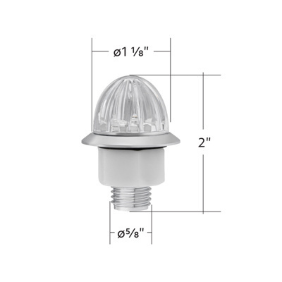 4 LED 1-1/8 Inch Watermelon Double Fury Light | Clear Lens | Amber &amp; Red LED | United Pacific