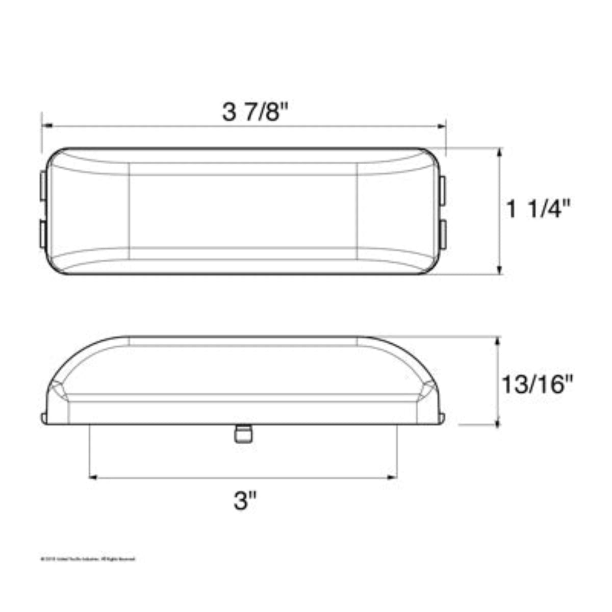 4 LED Reflector Rectangular Light | Amber LED | Clear Lens | United Pacific