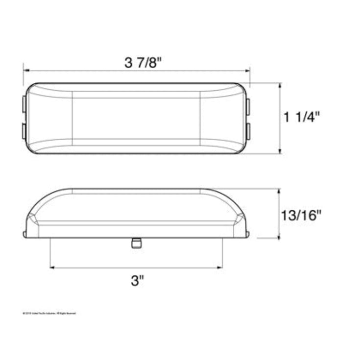 4 LED Reflector Rectangular Light | Amber LED | Clear Lens | United Pacific