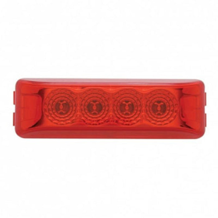 4 LED Reflector Rectangular Light | Red LED | Red Lens | United Pacific