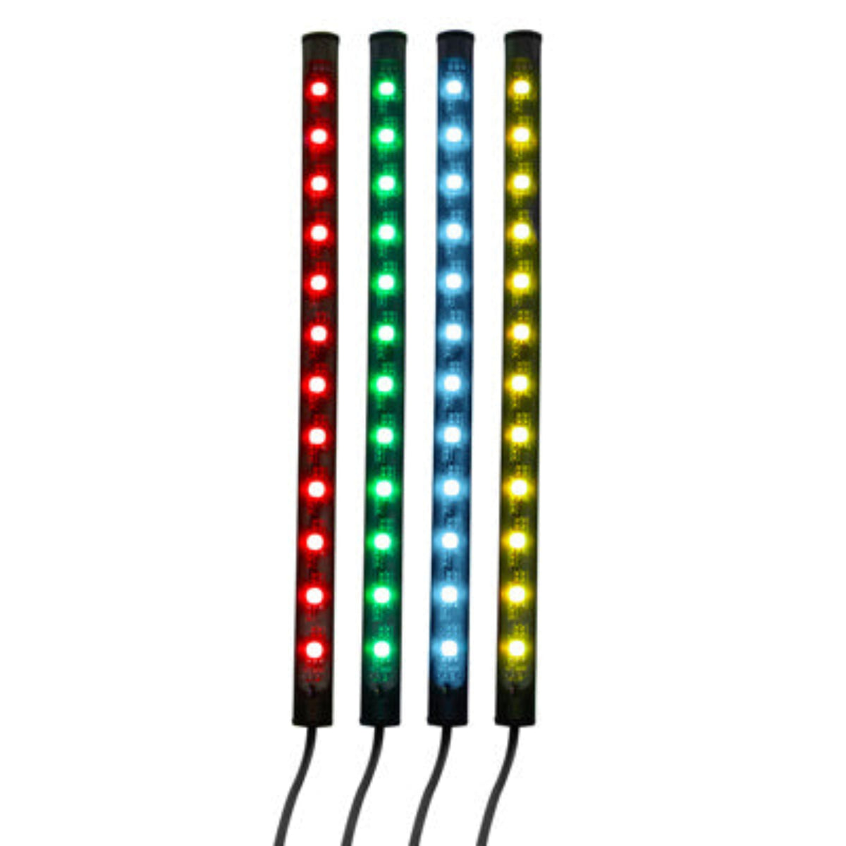 4 Pack Multi-Color Interior LED Light Bars | 48 RGB LED 480 Lumens | USB Power &amp; Remote Control | United Pacific