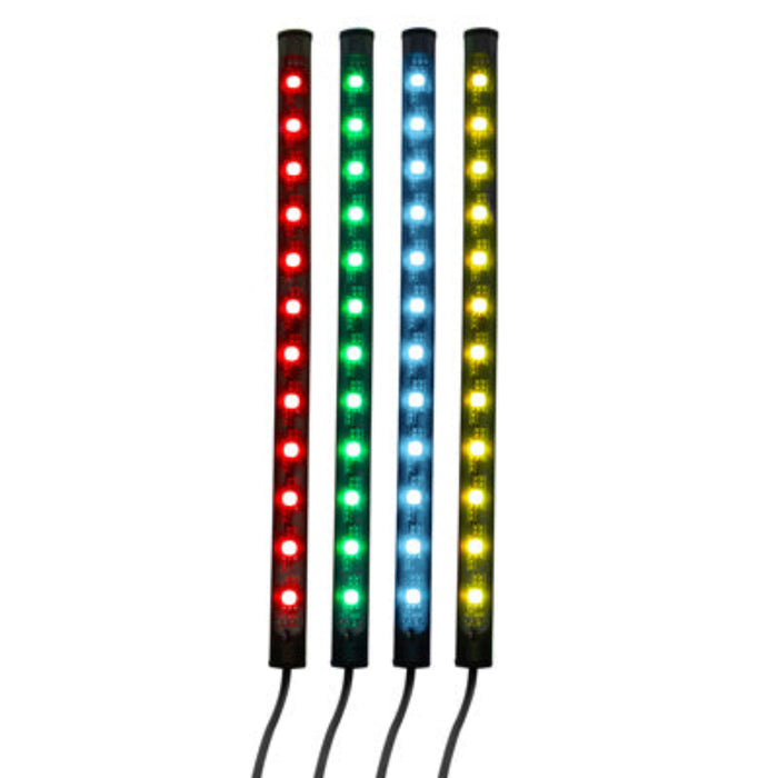 4 Pack Multi-Color Interior LED Light Bars | 48 RGB LED 480 Lumens | USB Power & Remote Control | United Pacific