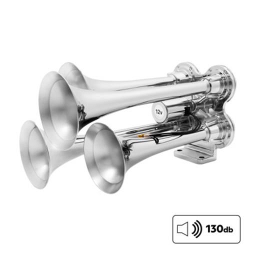 4 Trumpet Mini Train Horn | Chrome | 130 dB | United Pacific
