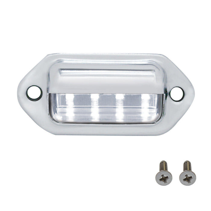 4 White LED Chrome License Plate Utility Light | United Pacific