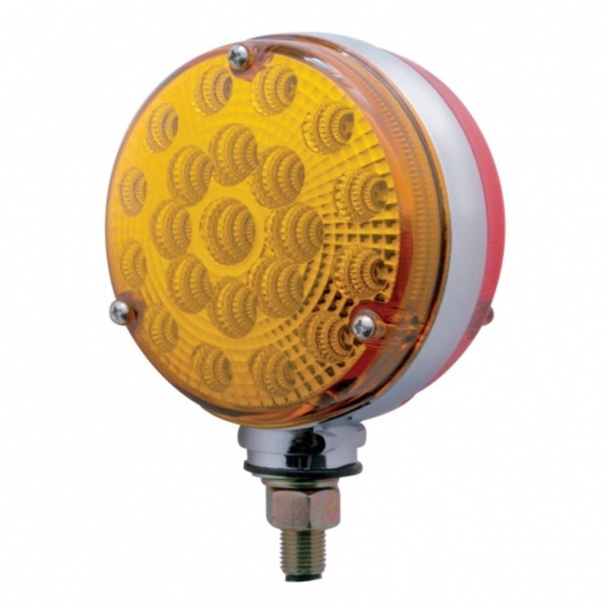 42 LED Reflector Double Face Turn Signal Light | Amber and Red Lens | Chrome Housing | United Pacific
