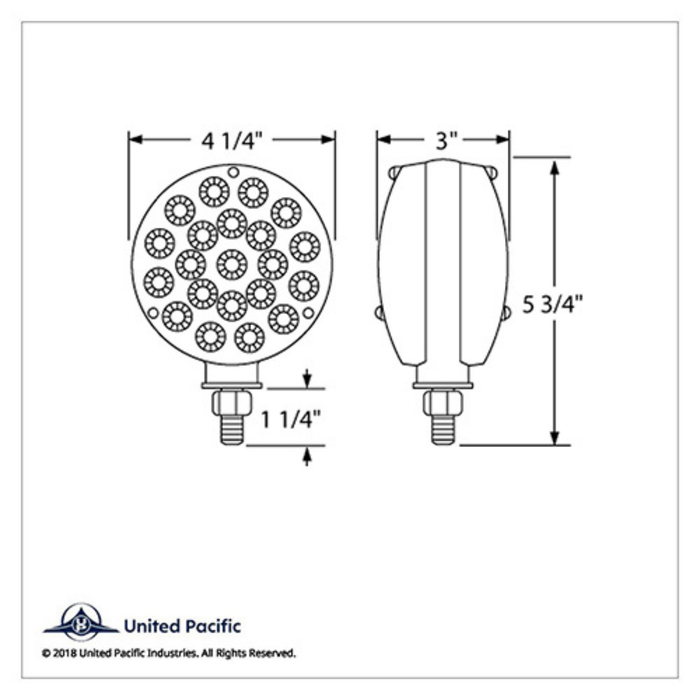 42 LED Reflector Double Face Turn Signal Light | Clear Lens | Chrome Housing | United Pacific