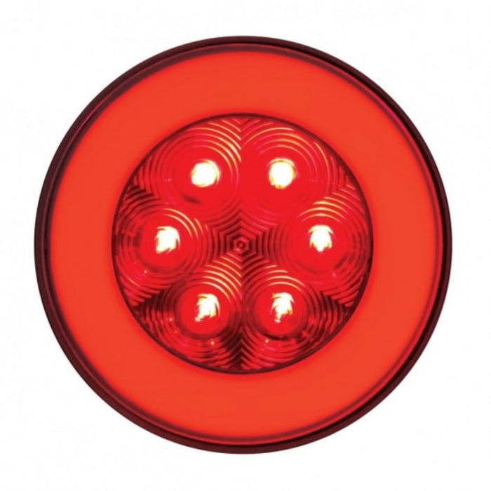 4" Round GloLight | Red LED | Red Lens | Stop Turn & Tail | United Pacific