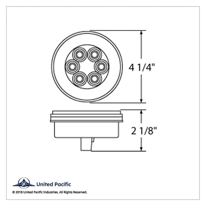4" Round GloLight | Red LED | Red Lens | Stop Turn & Tail | United Pacific