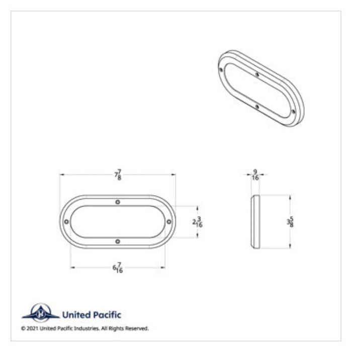 6″ Oval Mirror Light Bezel | Chrome Mirror Finish | United Pacific