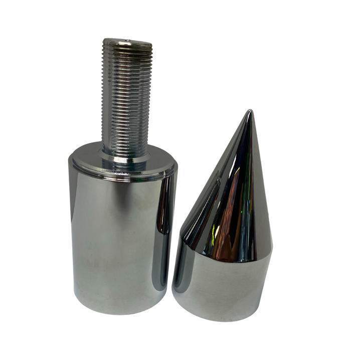 7-1/8" Chrome Plastic Tall Spike Thread-On Lug Nut Cover | 33 mm Hub Piloted | United Pacific