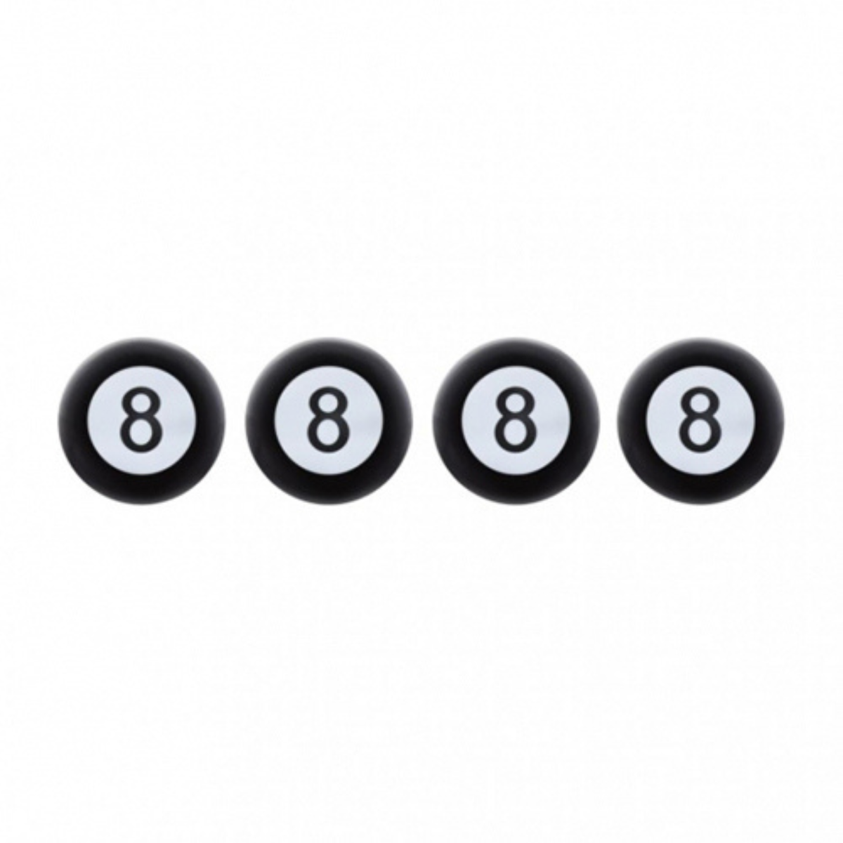 8 Ball Tire Valve Caps | 4-Pack | Black | United Pacific