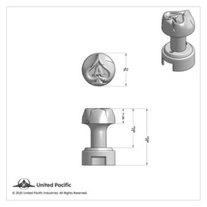 Ace of Spade Thread-On Gearshift Knob | Chrome | Fits 13 15 18 Speed Shifters | United Pacific