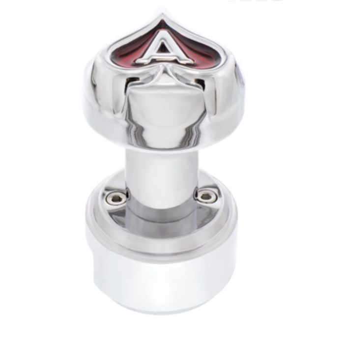 Ace of Spade Thread-On Gearshift Knob | Chrome | Fits 13 15 18 Speed Shifters | United Pacific