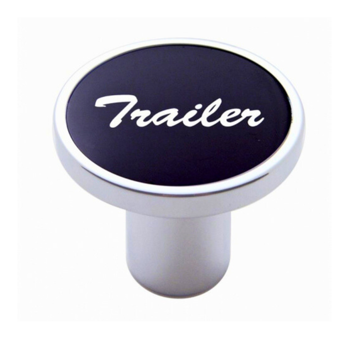 Aluminum Air Valve Knob Black Trailer Script | United Pacific