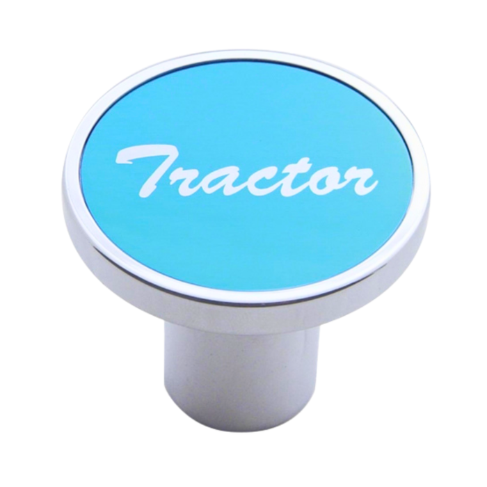 Aluminum Air Valve Knob Blue Tractor Script | United Pacific