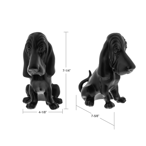Basset Hound Dog Hood Ornament | Matte Black | United Pacific