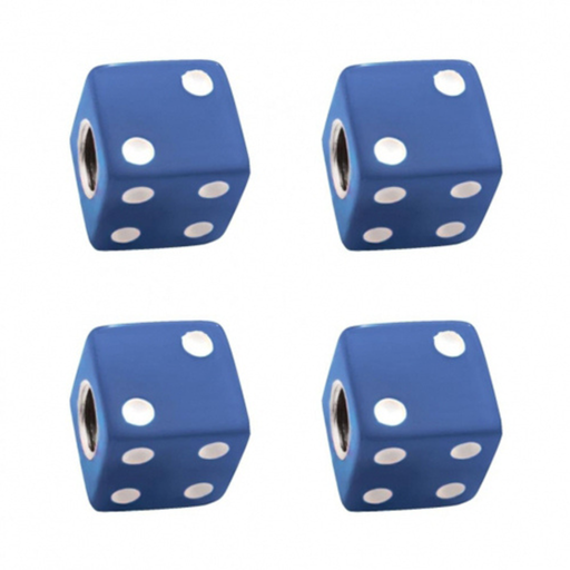 Dice Valve Caps | Blue with White Dots | 4-Pack | United Pacific