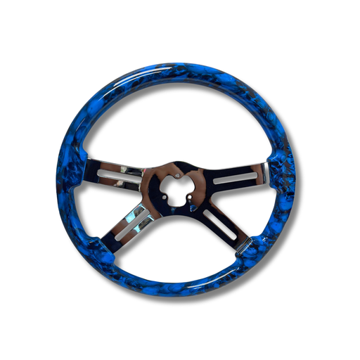 Blue Skull Steering Wheel 18" Damaged | United Pacific
